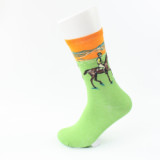 Custom High Quality Happy Style Retro Fashion 3D Art Oil Painting Cotton Men Funny Socks