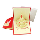 New Design Fancy Signature Paper Wonder 3d Pop Up Happy Birthday Cake Cards