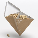 Custom retail packaging unique triangle eco friendly kraft paper nut gift box packages for cashew nuts