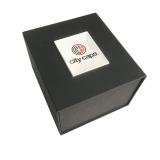 Custom Fashion Glossy Logo and Magnet Closure for Gift Cap Packing  Folding Black Paper Gift Box
