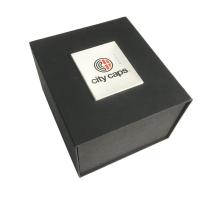 Custom Fashion Glossy Logo and Magnet Closure for Gift Cap Packing  Folding Black Paper Gift Box