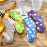 Dots fuzzy socks winter women coral velvet crew socks  girls tube socks wholesale factory