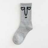 Funny happy women's socks autumn and winter new style Japanese Korean version funny smiley face socks INS college trend