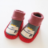 Autumn And Winter New Fuzzy Thickened Children's Floor Socks, Baby Non-Slip Leather Sole Toddler Baby Socks 0-3 Years