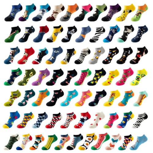 Unisex Man Kurze Hiphop Funny Novelty It Vintage Women Custom Made 100% Cotton Indoor Outdoor Colorful  Happy Socks
