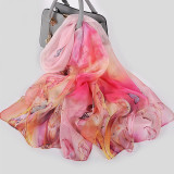 Silk Chiffon Scarf Ladies Long Large Size Shawls Fall Winter Women Neck Scarves Silk Organza Shawl