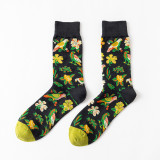2021 Happy Socks Men Harajuku Style Creative  Color Medium Personality Flower Bird Frog Bee Cotton Wedding Christmas Gifts