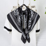 women 40 Colors Cashew Paisley Pattern Square 70*70cm Soft Silk Scarf  Luxury Floral Print Silk Scarf