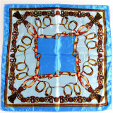 New 50*50 Elegant Spring Women Multifunction Hair Tie Headwear Design Retro Neckercief Printed Square Silk Scarf