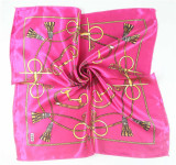 New 50*50 Elegant Spring Women Multifunction Hair Tie Headwear Design Retro Neckercief Printed Square Silk Scarf