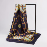 Large Hijab Fashion 90cmx90cm Square Shawls Head Printed Bag Silk Scarf For Ladies