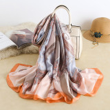 Hot 100% Silk Crepe Satin Scarf Shawl European Turkish Women Fashion Silk Scarves And Shawls 90x180
