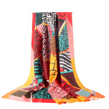 Wholesale 2021 newest stain silk neck scarf fashion luxury colorful shawl women long silk scarf wrap