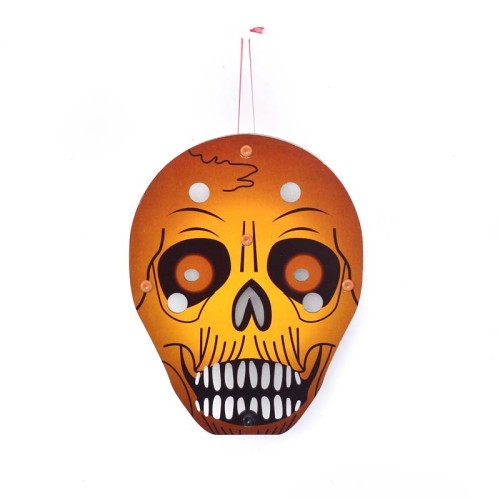 2021 Happy Hallowee hanging paperboard skull with lantern pendant lamp for gift decoration