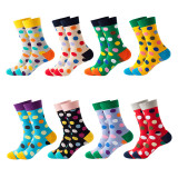 Custom Fashion Cheap Funky Long Cotton Colorful Happy Dress Design Socks For Men Woman