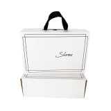 Custom Brand Logo Fashion Luxury White Pink Cardboard Paper Empty Sliding Drawer Shoe Box Packaging