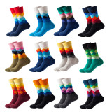 Custom Fashion Cheap Funky Long Cotton Colorful Happy Dress Design Socks For Men Woman