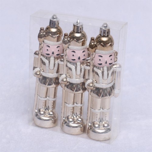 rose gold soldier shape plastic christmas ornament