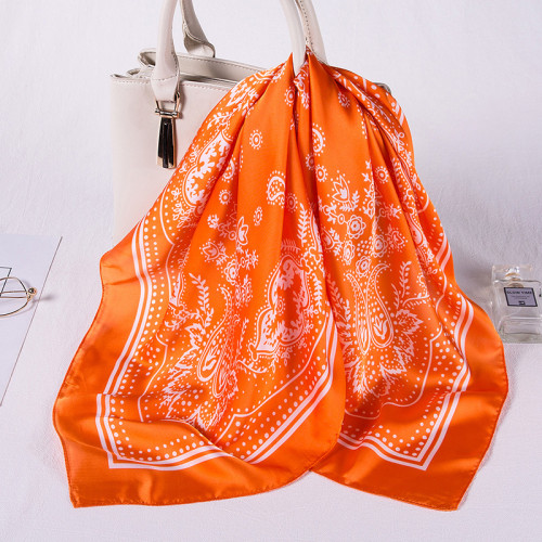 women 40 Colors Cashew Paisley Pattern Square 70*70cm Soft Silk Scarf  Luxury Floral Print Silk Scarf