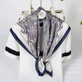 women 40 Colors Cashew Paisley Pattern Square 70*70cm Soft Silk Scarf  Luxury Floral Print Silk Scarf