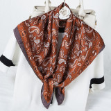 women 40 Colors Cashew Paisley Pattern Square 70*70cm Soft Silk Scarf  Luxury Floral Print Silk Scarf
