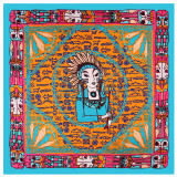 New Indian printed silk satin shawl ladies decorative large muslin square scarf
