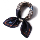 Korean Fold New Variety Square Silk Scarf Female Geometric Contrast Silk Scarf Professional Scarf Love Pattern
