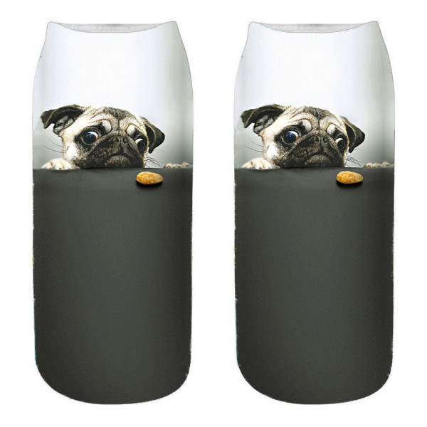 Customized New Cute Dog 3D Printed Socks Female Harajuku Style Creative Interesting Animal Cat Boat Socks