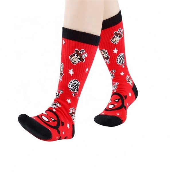 New Designs Fantasy Hilarious Face Combed Cotton Knee High Men Socks Gift