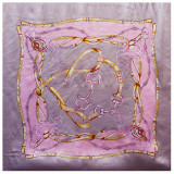 Large Hijab Fashion 90cmx90cm Square Shawls Head Printed Bag Silk Scarf For Ladies