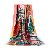 Wholesale 2021 newest stain silk neck scarf fashion luxury colorful shawl women long silk scarf wrap