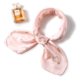 Korean square silk scarf ladies spring and autumn decoration scarf art cartoon pattern neckerchief scarf