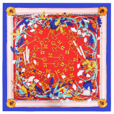 New Crown Key Printed Pan Muslim Silk Weave Shawl Large Plain Square Scarf