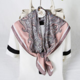 women 40 Colors Cashew Paisley Pattern Square 70*70cm Soft Silk Scarf  Luxury Floral Print Silk Scarf