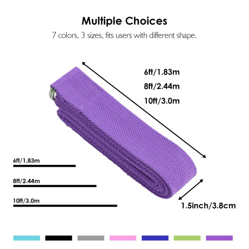 Organic Cotton Yoga Strap Belt Band Custom With Logo Design Yoga Stretch Strap