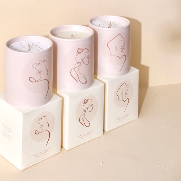 Wholesale Custom Made Luxury White Foldable Paper Empty Candle Jar Packaging Boxes
