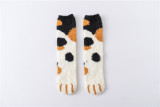 Spot Female Home Coral Fleece Footprints Cat Claws Are Cute Sleeping Thicken Warm Winter Plus Fleece Women'S S