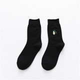 2021 New Cute Cartoon Fruit Print 5 Colors Avocado Girls Kawaii Socks meias Korean Harajuku Embroidery Pile Heap Funny Socks