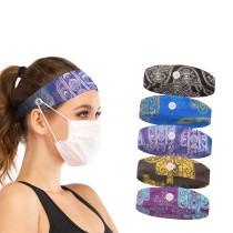 wholesale Bohemian style yoga Sweatband sport head band custom women nurse headband with button