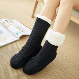 Autumn And Winter Fuzzy Thickening Women Socks Velvet Floor  Adult Home Slippers Socks Warm Sleeping Socks
