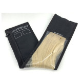 Custom logo transparent plastic pvc black single virgin hair packaging bags for bundles