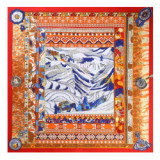 Custom Potala Pilgrimage Nation Style Twill New Ladies Silk Pattern Square Scarf