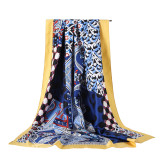 Women Long Fashion Satin Lightweight Printed Scarf Women Neckwear Brand Silk Scarves Wholesale