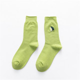 2021 New Cute Cartoon Fruit Print 5 Colors Avocado Girls Kawaii Socks meias Korean Harajuku Embroidery Pile Heap Funny Socks