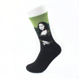 Custom High Quality Happy Style Retro Fashion 3D Art Oil Painting Cotton Men Funny Socks