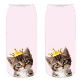 Customized New Cute Dog 3D Printed Socks Female Harajuku Style Creative Interesting Animal Cat Boat Socks