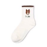 Cute High Quality Popular Fun Stripe White Cartoon Dot Design Funny Girls Woman  Custom Wholesale  Happy Socks