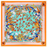 New Crown Key Printed Pan Muslim Silk Weave Shawl Large Plain Square Scarf