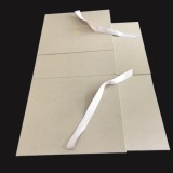 Special Textured Pattern Matt Golden Foil Logo Folding Ribbon Grey Lady Handbag Box