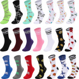 Custom Print No Minimum Order Logo Cotton Oem Design Printed Fashion Hip Hop Customized Crew Men's Socks